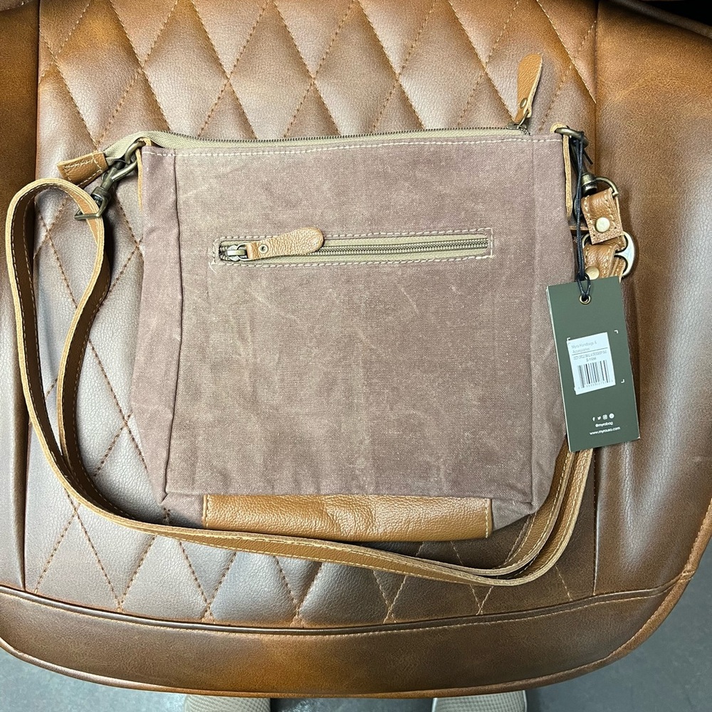Myra Bag Tan and Black Patterned Crossbody - Picture 2 of 2